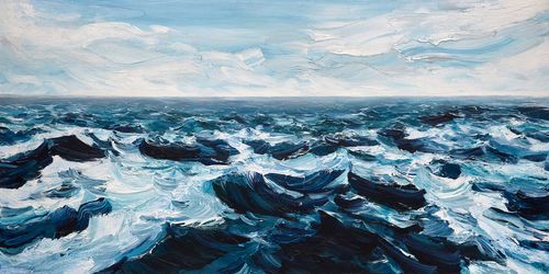 Neil Frazer, Only Ocean (2022). Acrylic on canvas, 150 x 300 cm. Courtesy Martin Browne Contemporary.