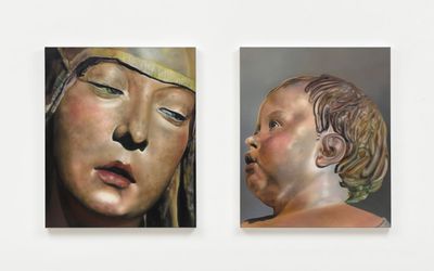 Contemporary art exhibition, Karin Kneffel, Face of a Woman, Head of a Child at Gagosian, Rome, Italy