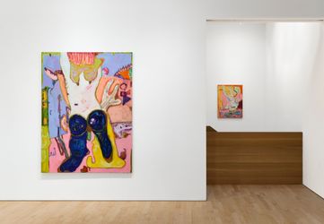 Exhibition view: Sarah Dwyer, Clatter.....Thud, Jane Lombard Gallery, New York (9 September–15 October 2022). Courtesy Jane Lombard Gallery. Photo: Arturo Sanchez.