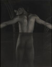 Male nude with black vetti by Lionel Wendt contemporary artwork sculpture, photography