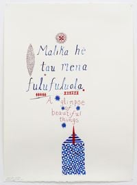 Malika he tau mena fulufuluola (LA to Honolulu) by John Pule contemporary artwork painting, works on paper, drawing