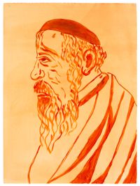 Rabbi Orange by Joel Mesler contemporary artwork works on paper, drawing