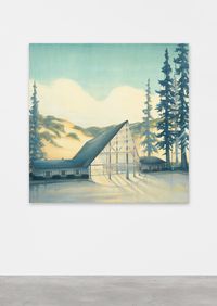 Visitor Center with Pines by Dan Attoe contemporary artwork painting