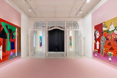 Exhibition view: Jannis Varelas, Salted milk, the fire is Blue, Galerie Krinzinger, Seilerstätte 16, Vienna (8 September–29 October 2022). Courtesy Galerie Krinzinger.