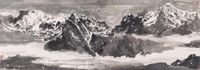 Drawing Yulong Mountain under the Moon by Wu Guanzhong contemporary artwork painting, works on paper, drawing