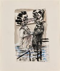 The Battle Between Yes and No by William Kentridge contemporary artwork works on paper, drawing