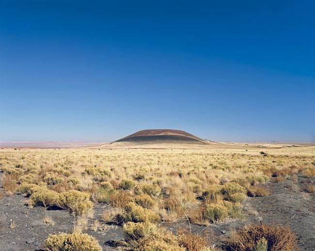 Blue sky over Roden Crater by James Turrell contemporary artwork