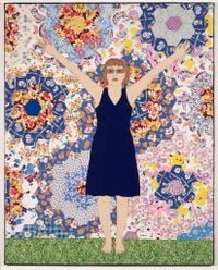 Springtime II (Grandmother's Flower Garden) by Adrienne Doig contemporary artwork mixed media, textile, textile, textile