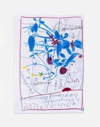 Garden Flowers, Blue by Rose Wylie contemporary artwork works on paper, drawing