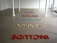 Multicolored Word List by Robert Barry contemporary artwork installation