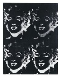 Four Marilyns (Reversal Series) by Andy Warhol contemporary artwork painting