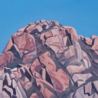 Red Stone Mountain by Long Quan contemporary artwork painting, works on paper