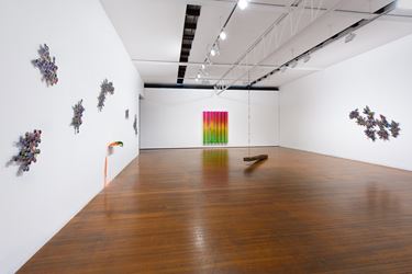 Exhibition view: Jim Lambie, Wild is the Wind, Roslyn Oxley9 Gallery, Sydney (30 October—23 November 2019). Courtesy Roslyn Oxley9 Gallery. Photo: Luis Power
