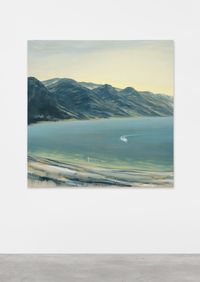 Mountain Lake with Jetski by Dan Attoe contemporary artwork painting