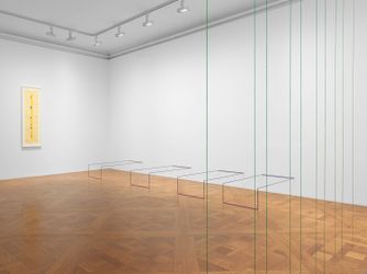 Exhibition view: Fred Sandback, David Zwirner,  69th Street, New York (1 April–21 May 2022). Courtesy David Zwirner.