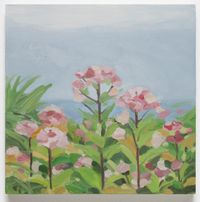 Pink Flowers / Ocean by Maureen Gallace contemporary artwork painting