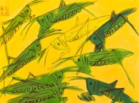 Grasshopper 3 by Walasse Ting contemporary artwork painting, works on paper