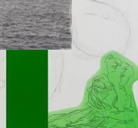 La resignación (Green) by Julião Sarmento contemporary artwork painting, drawing