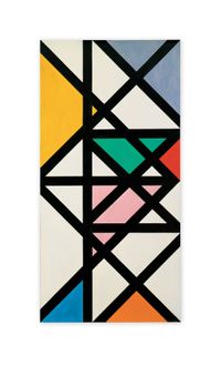 Horitzontal-Vertikal-Diagonal-Rhythmus (Horizontal-Vertical-Diagonal-Rhythm) by Max Bill contemporary artwork painting
