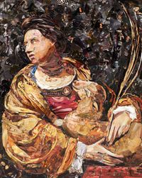 Repro (Saints): Saint Agnes, after Simon Vouet by Vik Muniz contemporary artwork print
