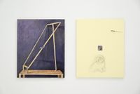 Structure with a Razor Blade/Drawing with a Kitten/Time by Masaya Chiba contemporary artwork painting, works on paper