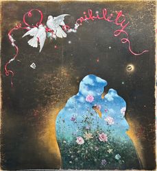 Kuo Wei-Kuo, Floral Sea Under the Moon of Silence, 2024, Oil, mixed media on canvas, 142x200 cm