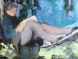 Frances in Hammock by the River, No. 4 by Sargy Mann contemporary artwork 2