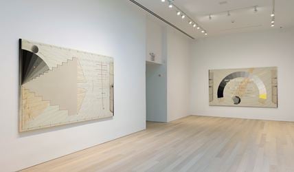 Exhibition view: Arakawa, Diagrams for the Imagination, Gagosian, 980 Madison Avenue New York (5 March–13 April 2019). © Estate of Madeline Gins. Reproduced with permission of the Estate of Madeline Gins. Courtesy Gagosian. Photo: Rob McKeever.