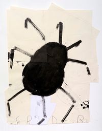 Spider with White Legs by Rose Wylie contemporary artwork painting, works on paper, drawing, mixed media