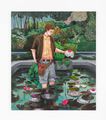 Conceptual artist #17 (With the aid of scissors, paper doilies and origami he elevates lily ponds to attract potential princes) by Hernan Bas contemporary artwork 1