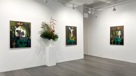Exhibition view: Ralph Iwamoto, Wild Growth: Ralph Iwamoto, Surrealist Works from 1955, Hollis Taggart, New York (23 March–15 April 2023). Courtesy Hollis Taggart.