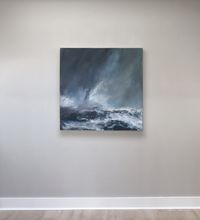Sea state force 8 - High waves and spindrift by Janette Kerr contemporary artwork painting, works on paper