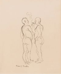 Les fumeurs by Francis Picabia contemporary artwork painting, works on paper, drawing