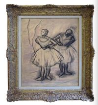 Two Dancers by Edgar Degas contemporary artwork works on paper, drawing