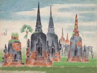 Ayutthaya Ruins by Kuo Hsueh Hu contemporary artwork painting, works on paper
