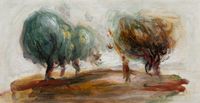 Personnage, paysage d'arbres (fragment) by Pierre-Auguste Renoir contemporary artwork painting