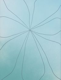 Expansion Portrait in Sky Blues, (Floral) by Paul Rusconi contemporary artwork painting, works on paper