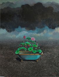 The Lotus Cultivation Of The Great Other by Gayan Prageeth contemporary artwork painting