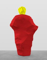 yellow red monk by Ugo Rondinone contemporary artwork sculpture
