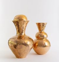 Dome (left), Gold Salts (right) by Alexandra Standen contemporary artwork ceramics
