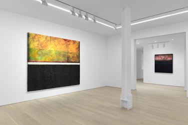 Exhibition view: Vaughn Spann, The Heat Lets us Know We're Alive, Almine Rech, New York (15 January–22 February 2020). Courtesy the Artist and Almine Rech. Photo: Matt Kroening.