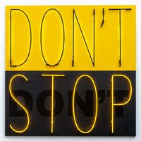 Don't Stop 1  (Yellow/Black) by Deborah Kass contemporary artwork painting, sculpture