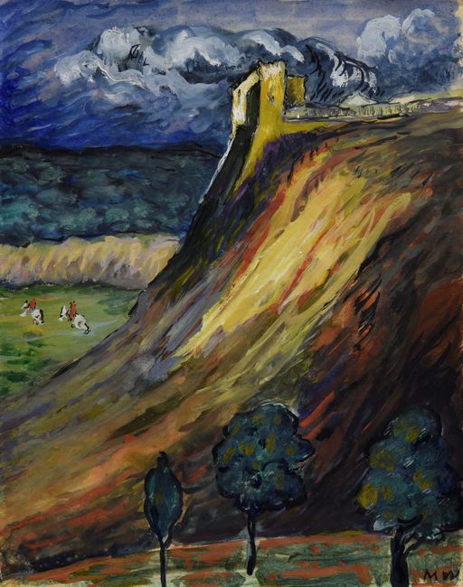 Castle (with two riders in the valley) by Marianne von Werefkin contemporary artwork