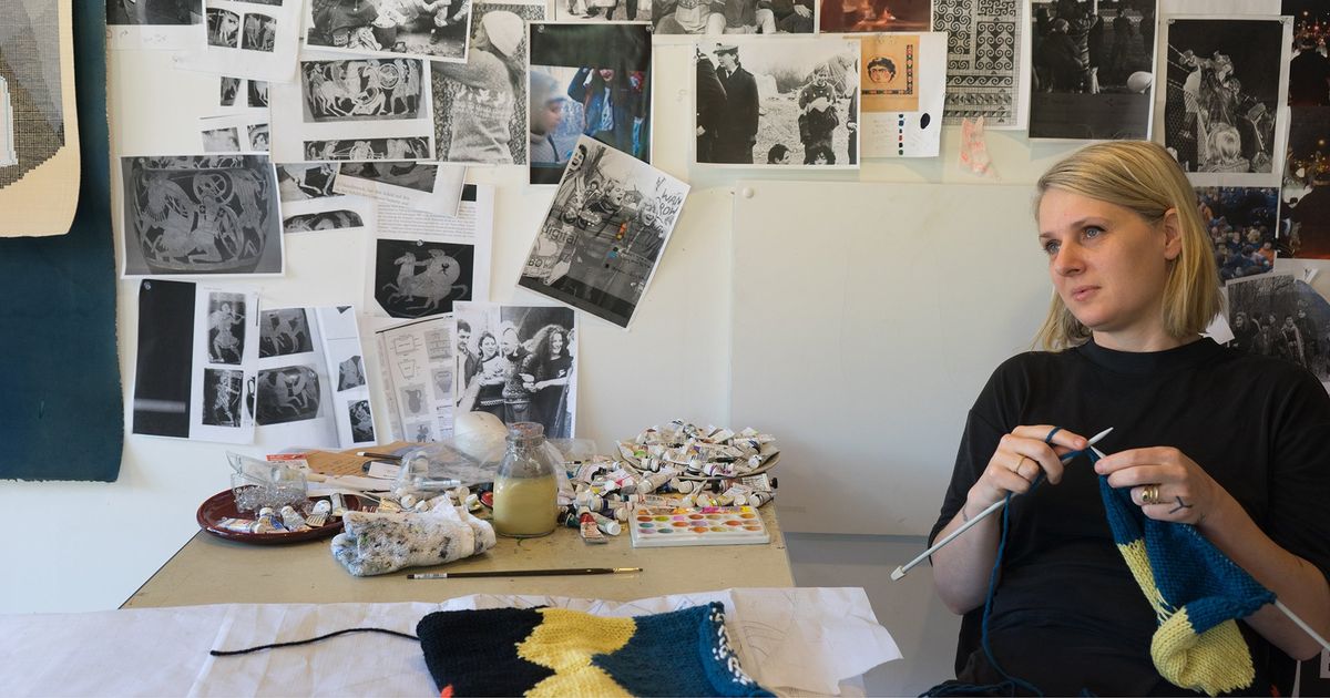 Ellen Lesperance Merges Knitting With Paint to Extend Activist