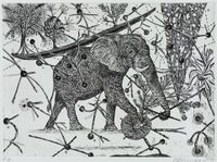 Elefant by Hartmut Neumann contemporary artwork print