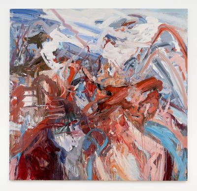 Catherine Goodman, Loic in the Mountains (2023). Oil on linen. 209.6 x 201.9 x 4 cm. © Catherine Goodman.