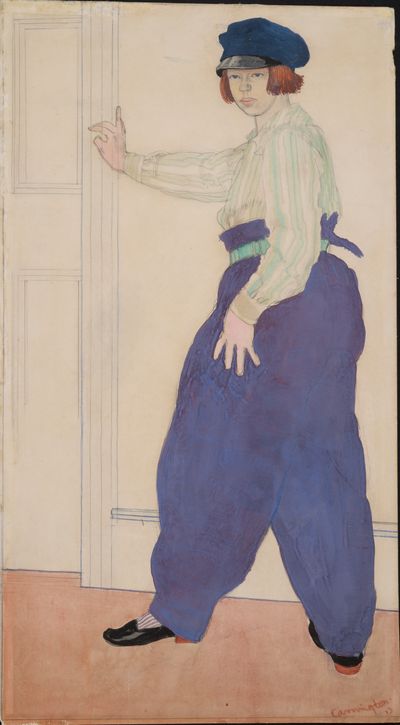 Dora Carrington, Self-portrait (1913). Pencil, watercolour, gouache and chalks on paper.