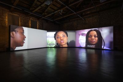 Døcumatism, the AfroGreeks. Courtgesy Døcumatism. Exhibition view: space of togetherness, NEON at the National Theatre of Greece Drama School | School of Athens - Irene Papas | Photography (9 September–20 October 2024).