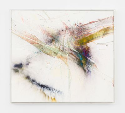 Thilo Heinzmann, O. T. (2022). Oil, pigment, and glass on canvas, acrylic glass cover. 83 x 93 x 8.5 cm. © Thilo Heinzmann / ADAGP, Paris 2024.