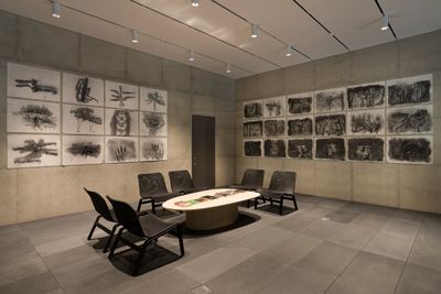 Exhibition view: Nathalie Djurberg and Hans Berg, Beneath the Cultivated Grounds, Secrets Await, SONGEUN, Seoul (17 May–13 July 2024).